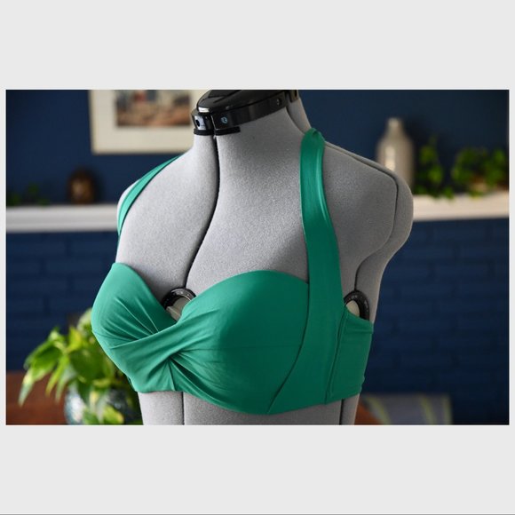 Emerald Knotted Bikini + Top Green Bikini Bottom + tropical watermelon bikini - Picture 9 of 13